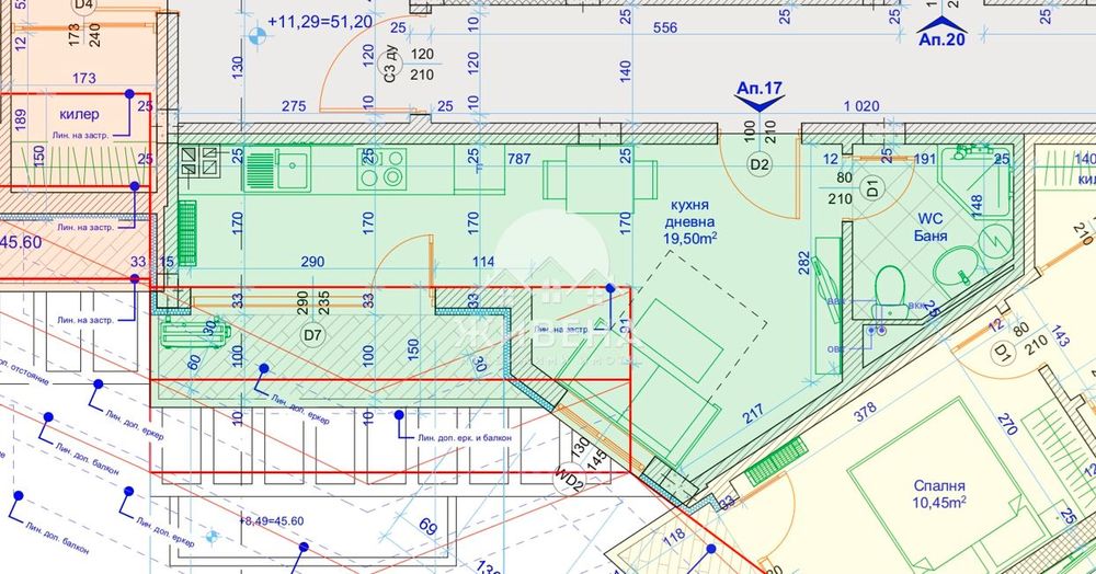 Продава се Едностаен апартамент в Варна, Лятно кино Тракия - 42 кв.м за 1336 €/кв.м - Снимка #8