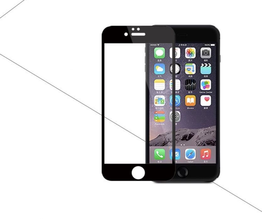 Folie Sticla Tempered Glass Curbata Alba/Neagra - Iphone SE 7 8 PLUS