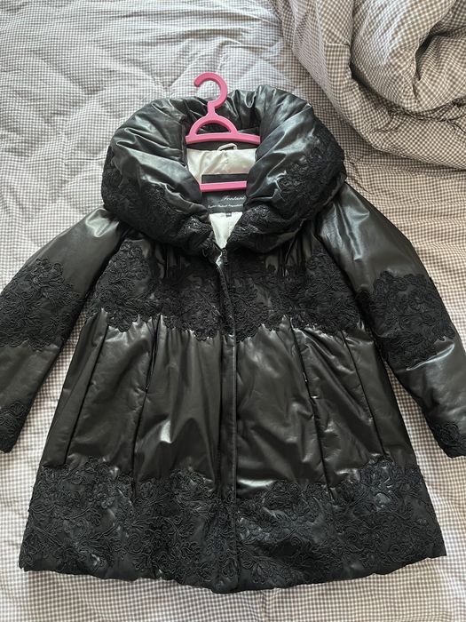 Кожаный пуховик Италия