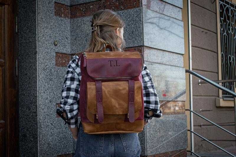 Rucsac din piele naturală. Rucsac pentru laptop. Leather Laptop backpack