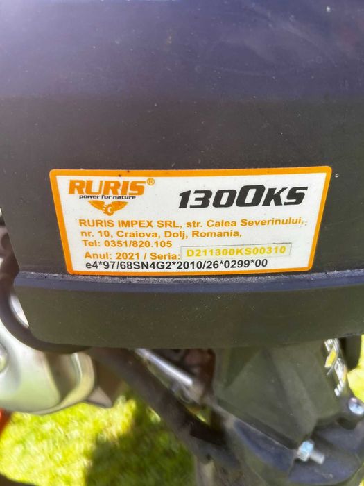 Motocultor ruris 1300ks benzina 13cp