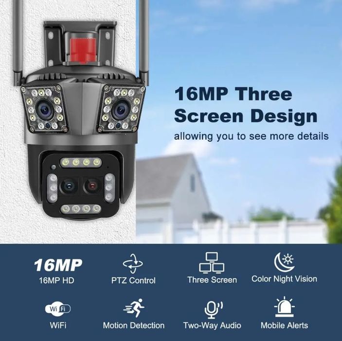 Wifi ptz камера с 4 линзами