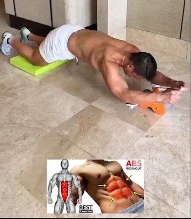 Rolik trenajor fitnes uchun qorin bo'shlig'ini samarali mashq qilish u