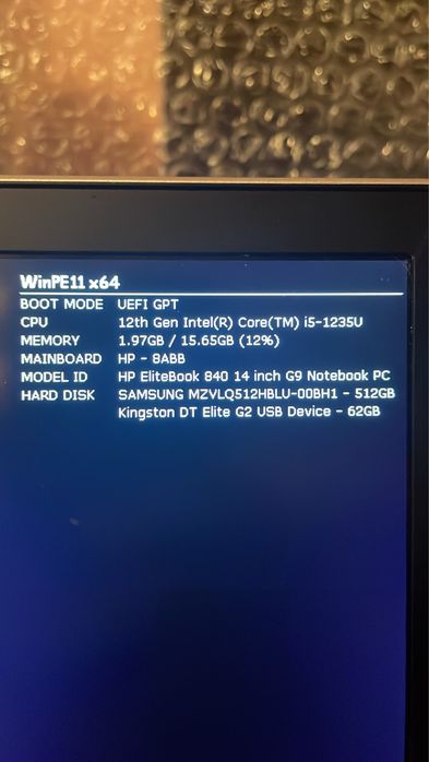 Vand Hp elitebook G9