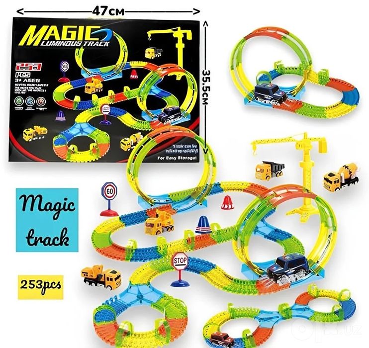 Трасса с машиной светящееся игрушка magic track для детей продается