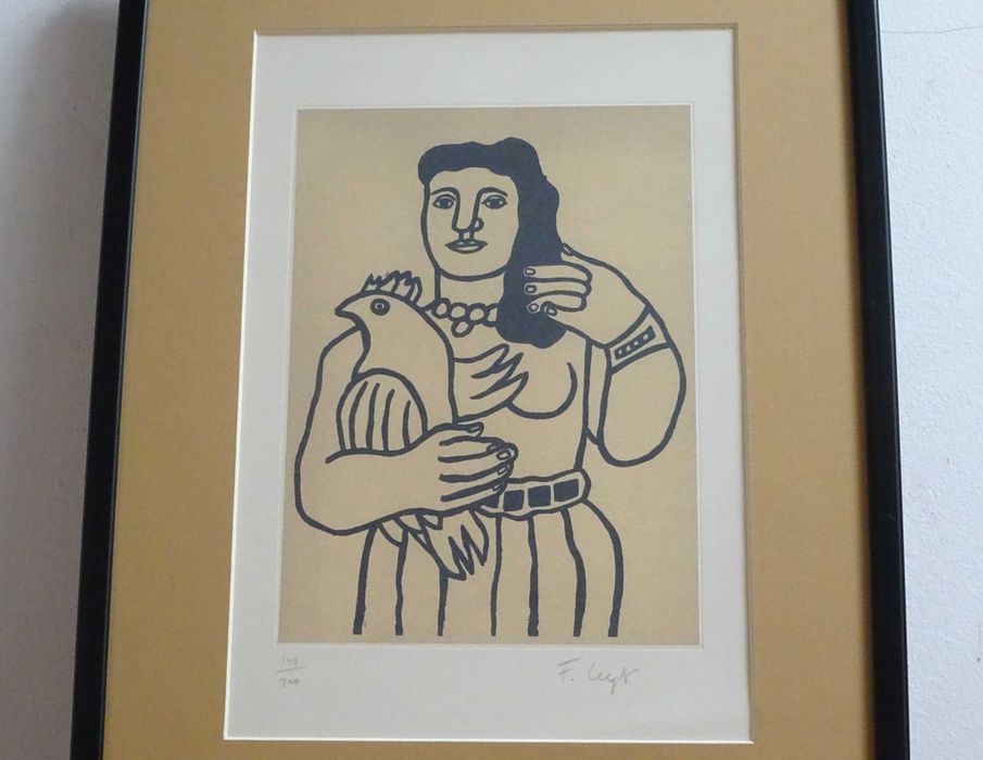 Tablou Fernand LÉGER, ‘Woman with Parrot’ | Piesa RARA deosebita