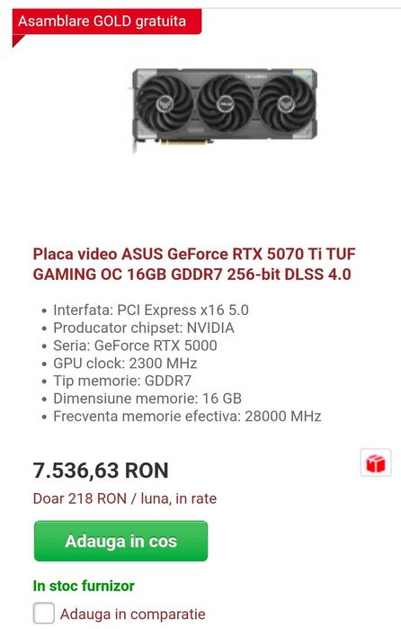 RTX 5070Ti Asus TUF oc edition