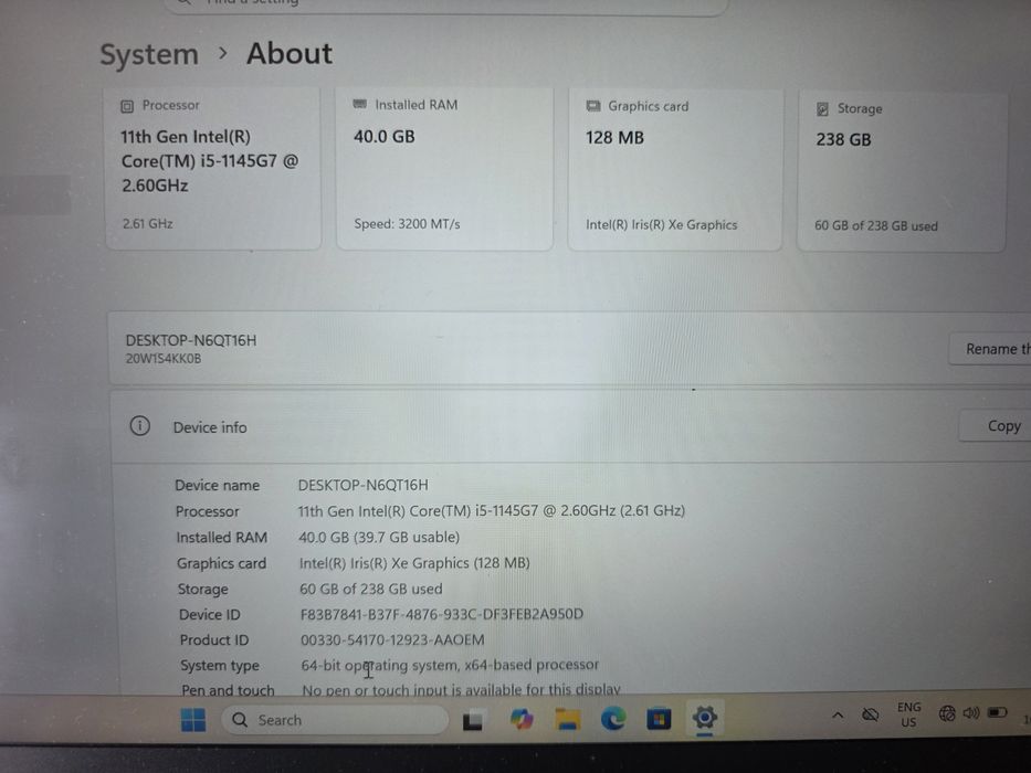Lenovo Thinkpad T14 Gen 2 - 40 GB RAM SSD + Чанта бонус