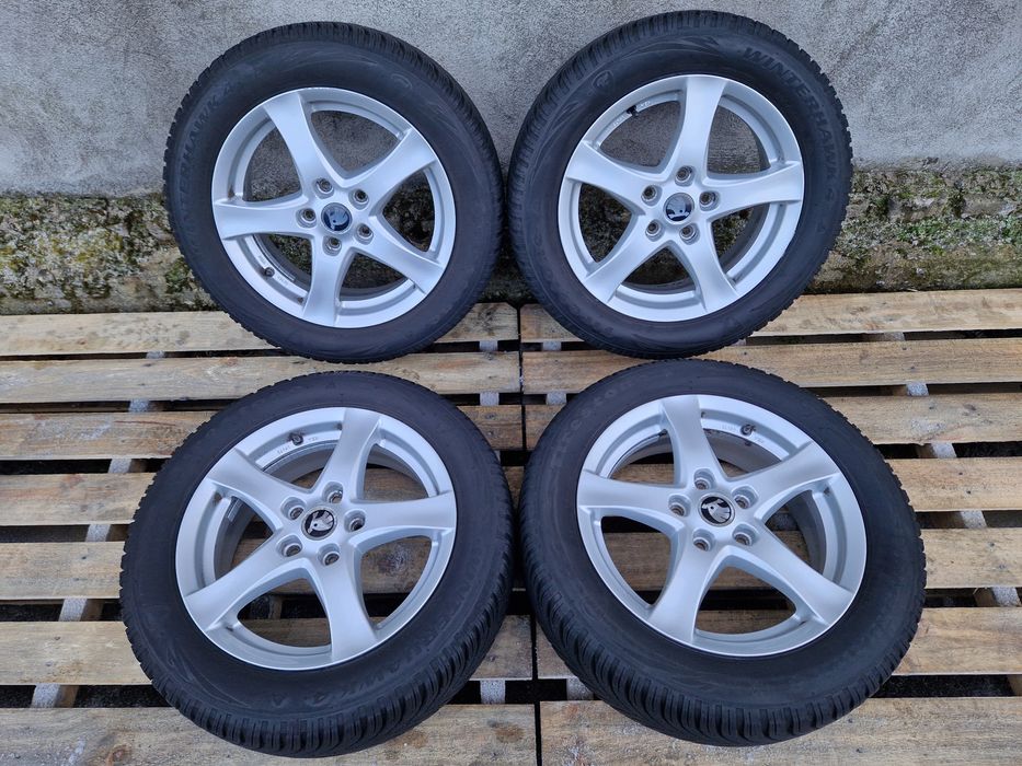Jante 5x112 Skoda Octavia anvelope iarna 205 55 16 Firestone 2024