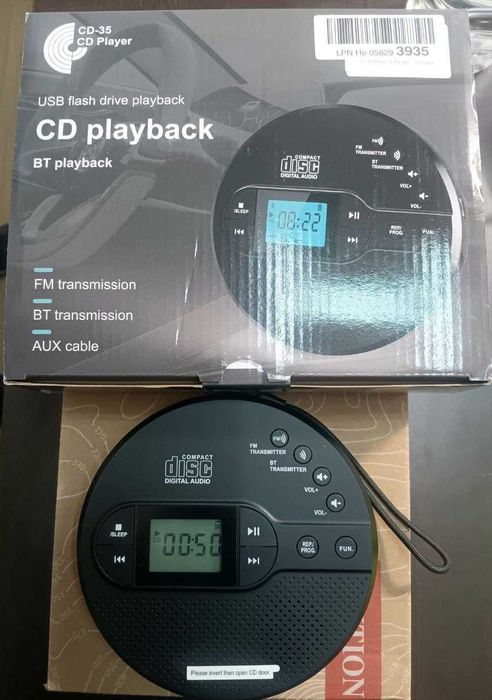Преносим CD плейър Greadio CD-35 с Bluetooth, акумулаторна батерия 2000mAh