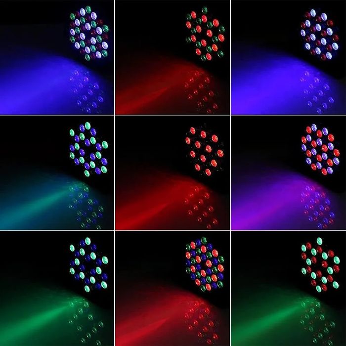 Професионален акумулаторен LED Par прожектор, 36 RGB диода, 5000mAh батерия, дистанционно управление и DMX за сценично осветление