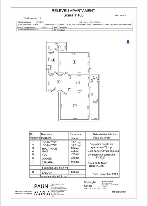 Apartament 2 camere – decomandat, confort 1 - Micro 4