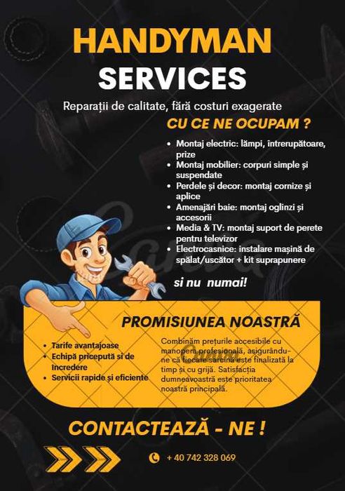 Handyman & Electrician Serios – Reparații și Montaj de Calitate