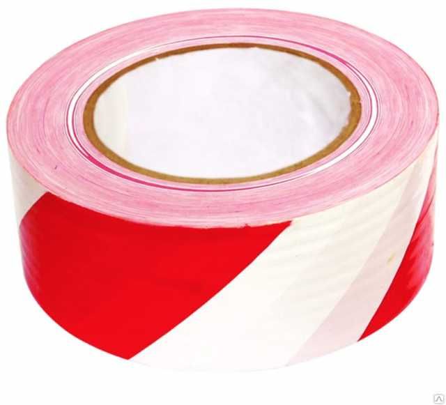 Лента оградительная "Эконом" 200 п. м. , 75 мм (Бело-красный)