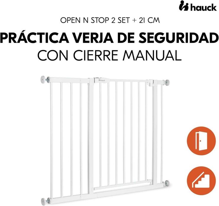 Poarta de siguranta pentru copii Hauck Open N Stop 2 , 96 – 101 cm , alba