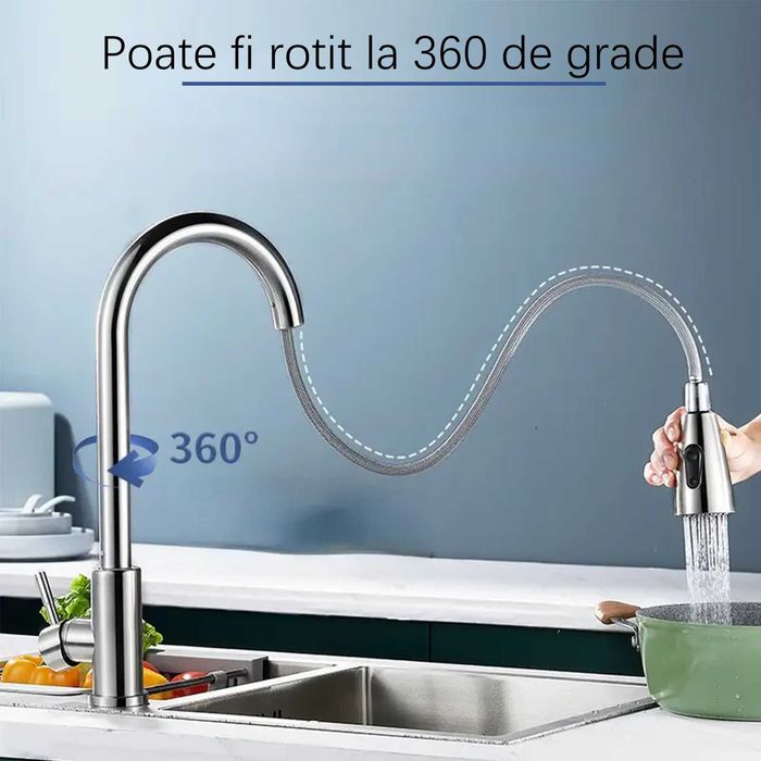 Vand baterie de chiuveta argintie