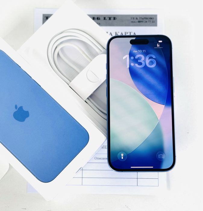 НОВ! iPhone 16 128GB Ultramarine 2г.ГАРАНЦИЯ!