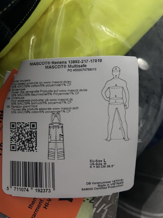 Pantaloni cu pieptar Mascot Multisafe iarna