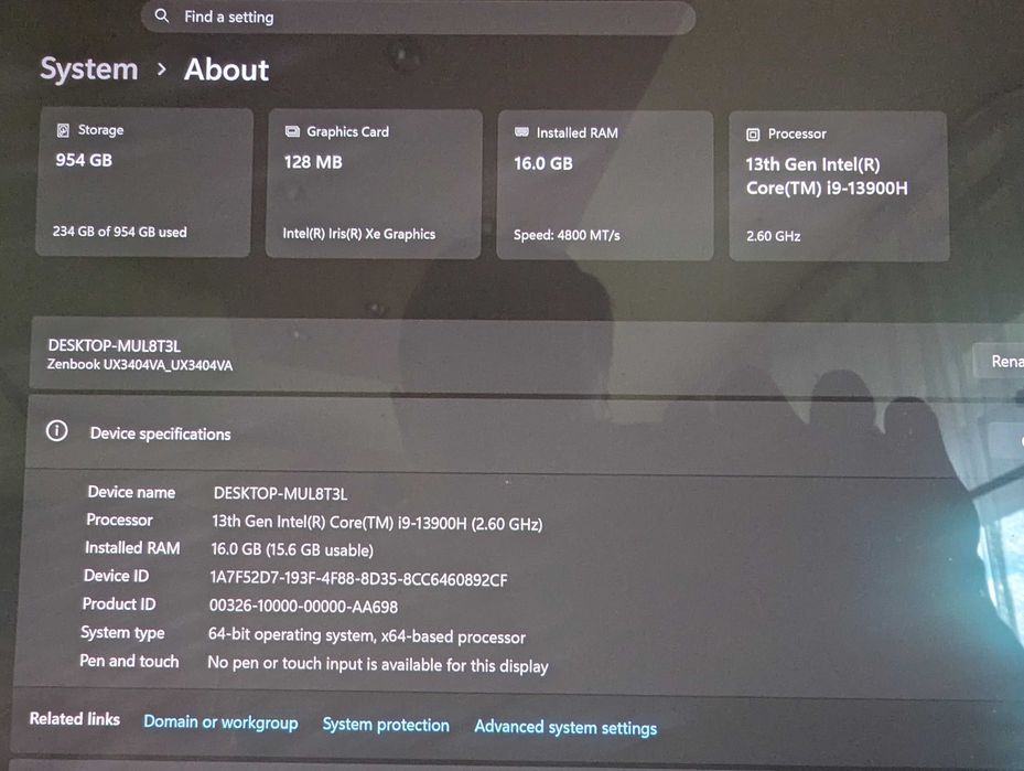 Laptop ASUS Zenbook 14 UX3404V Intel i9-13900H  OLED 14.5", 120Hz