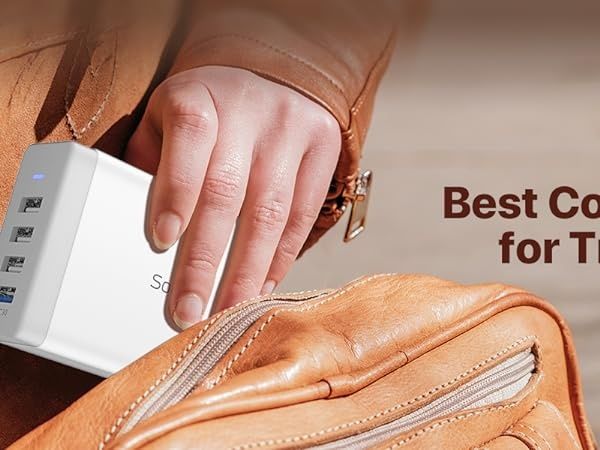 SooPii 40W USB зарядно за зареждане 4-портова USB зарядна станция