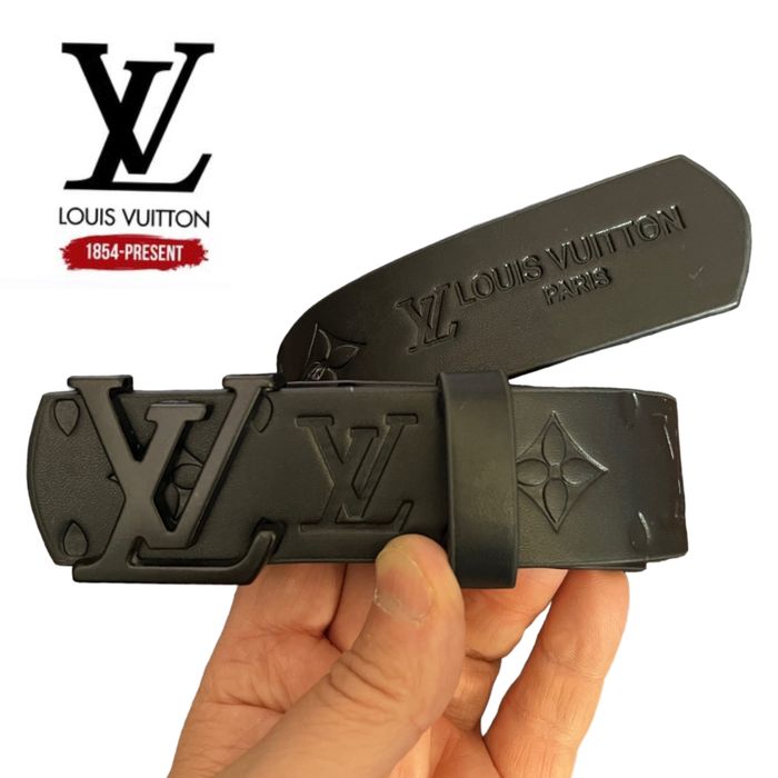 мъжки кожен колан Louis Vuitton с метална катарама спортно елегантен