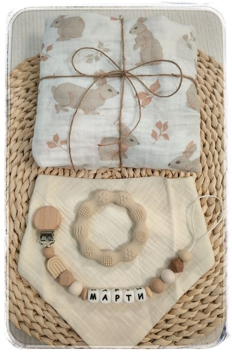 Клипс с име за бебе/ подаръчна кутия