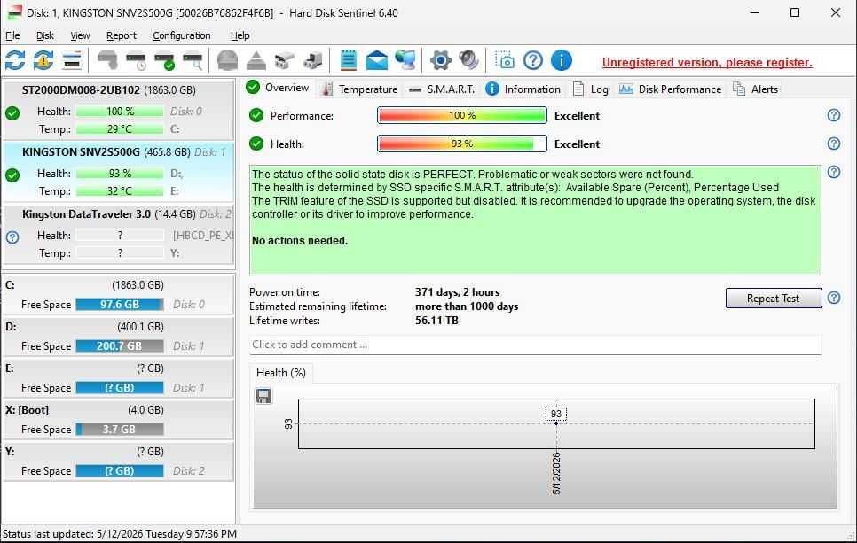 SSD PCIe 4.0 512GB Kingston NVMe M.2