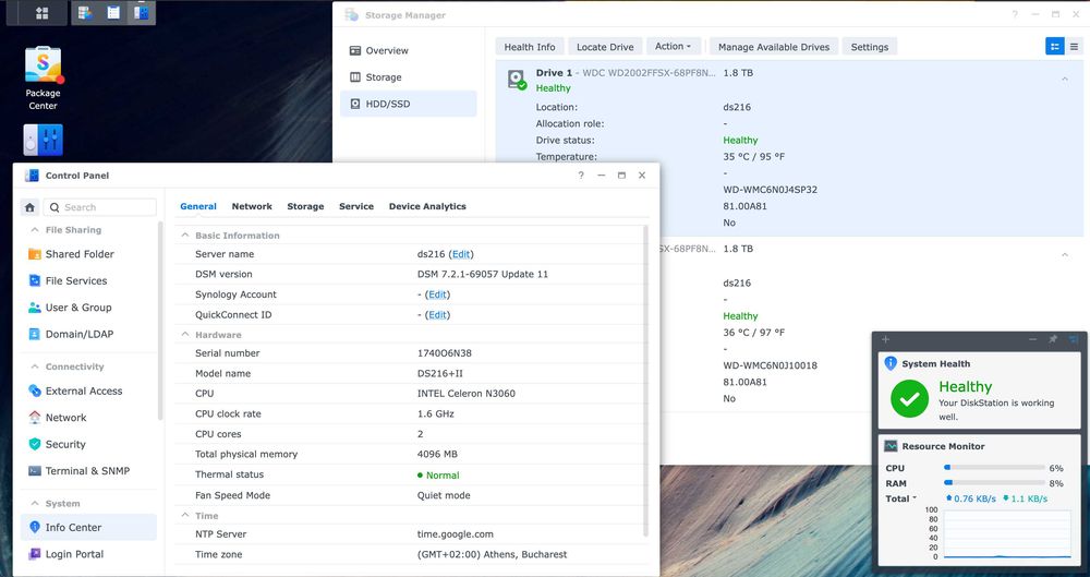 NAS Synology DS216+II 2x2TB WD RED PRO