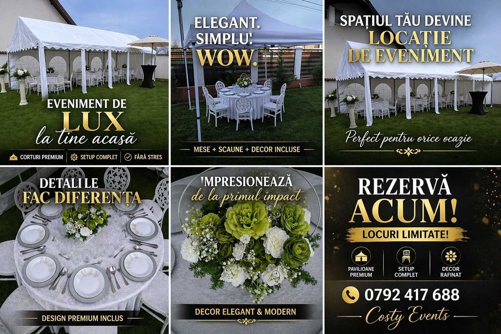 Închirieri corturi și pavilioane pentru evenimente-Costy Events