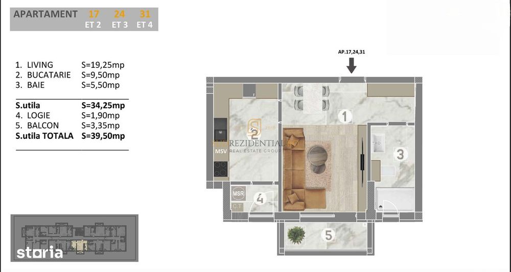 Garsoniera noua de vanzare - Cavar Residence Drumul Binelui - Sector 4 - Vedere 4