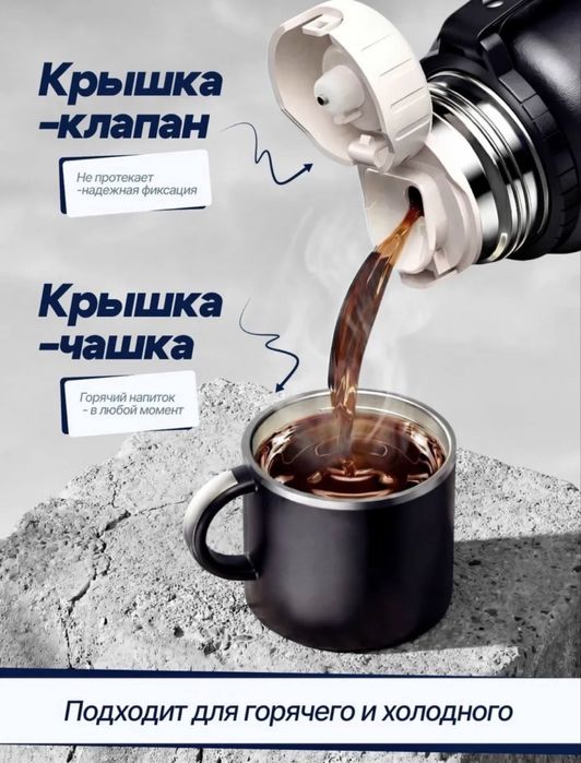 Термос 1л с датчиком температуры, новый