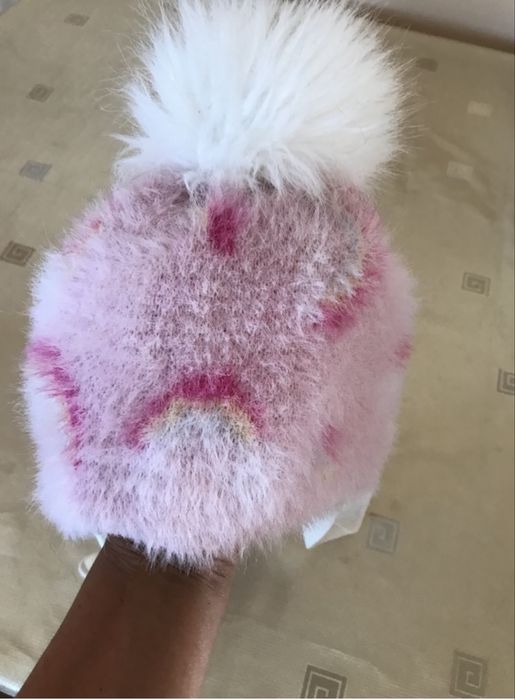 Детская пушистая шапочка на 3 года