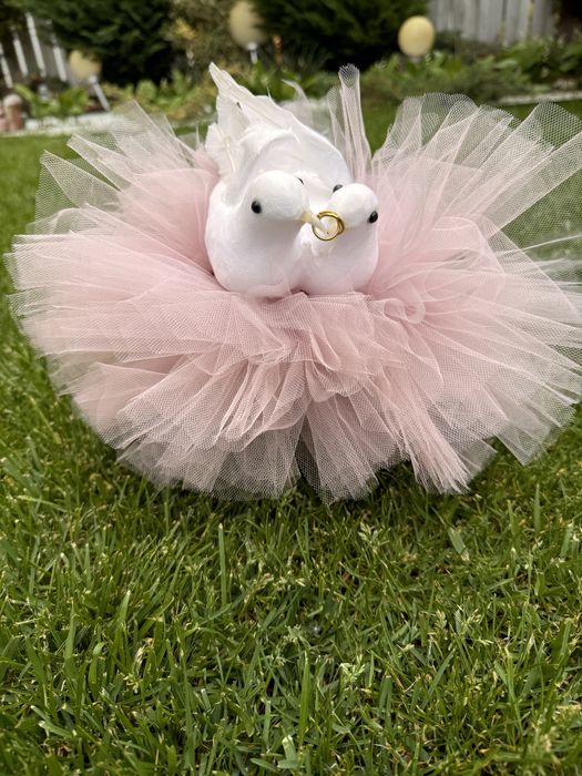 Decaratiune masina miri - 2 porumbei