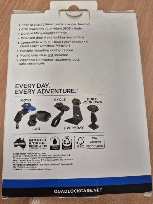 Suport telefon moto Quad Lock® PRO pentru ghidon