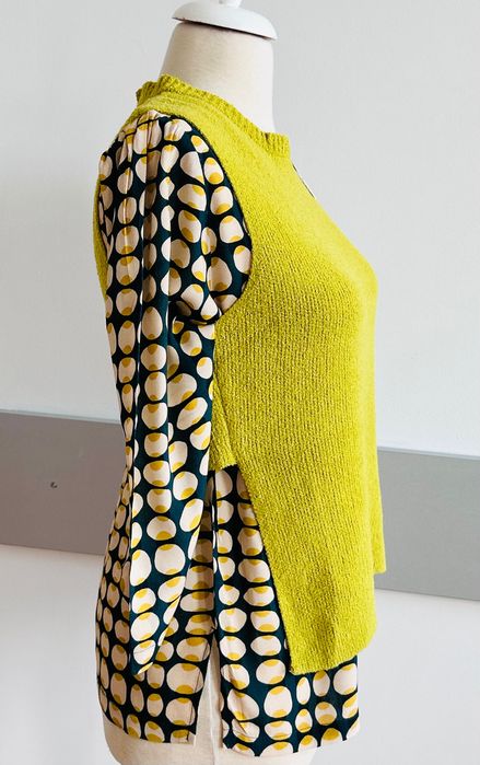 Нов интересен изрязан топ плетиво Zara и страхотна туника на точки С/М