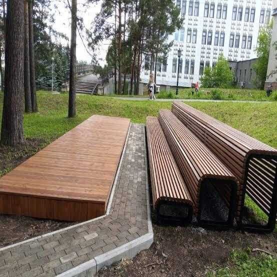Уличные скамейки, перголы