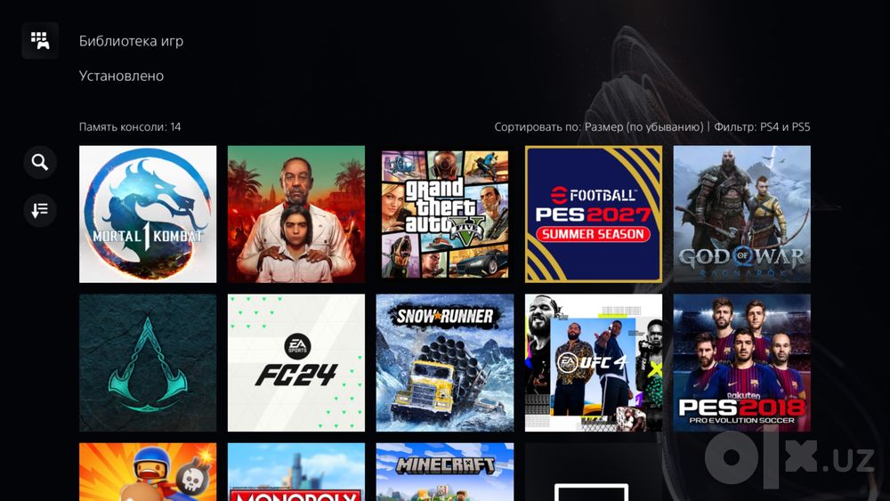 PlayStation 5 Slim 1TB 8k + 12ta uyini bor + DASTAVKA BEPUL