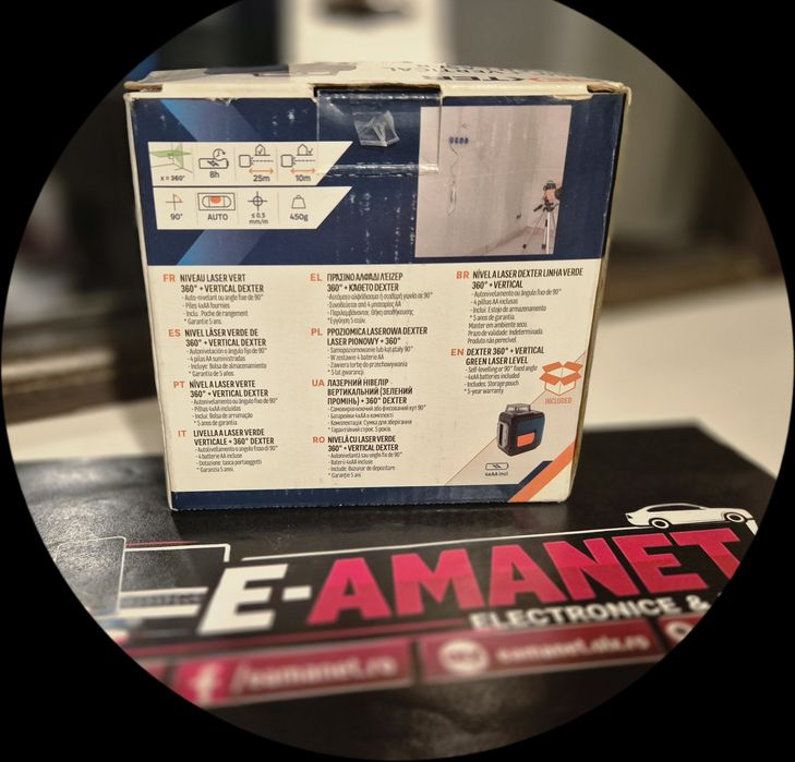 Nivela Laser Dexter 360° – Raza Verde 25 m