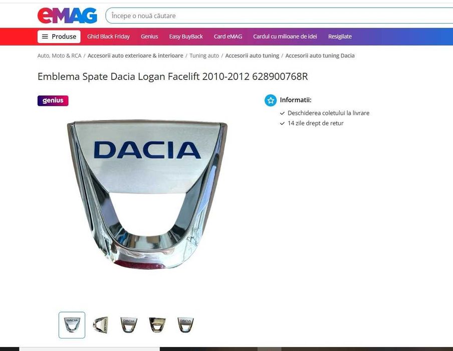 Emblema DACIA 628900768R