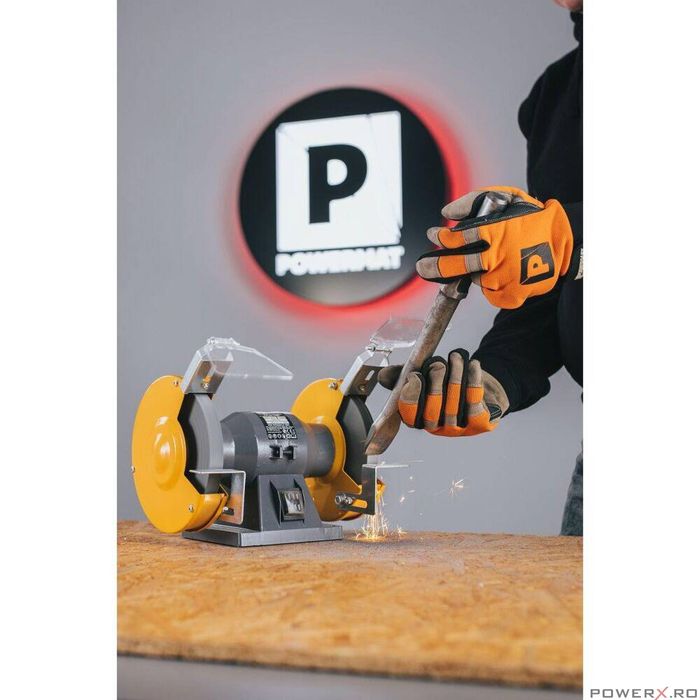 Polizor de banc cu 2 pietre 150 mm 1500 W, Powermat