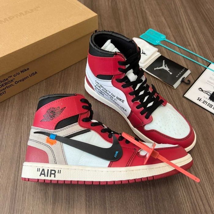 Adidasi Air Jordan 1 x Off White Chicago Premium