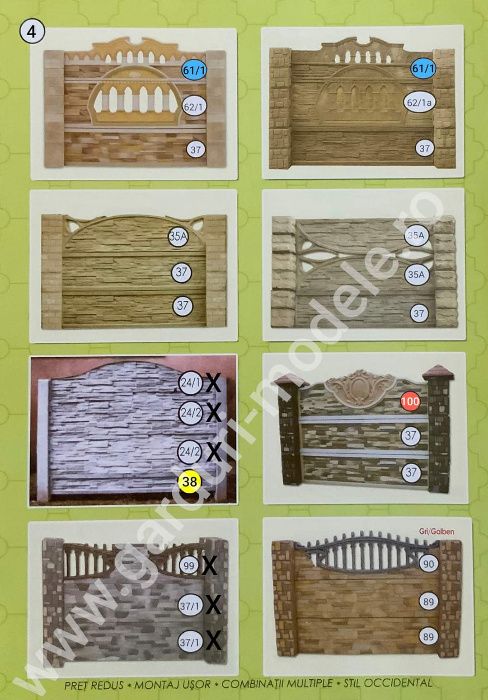 Gard din placi / panouri prefabricate din beton:Vaslui,Bârlad,Husi,Neg