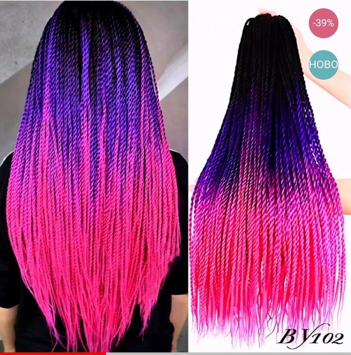 Изработване на плитки с Канекалон, на цяла коса