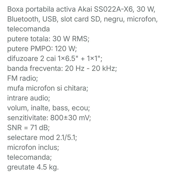 Boxa Akai X6 !!!