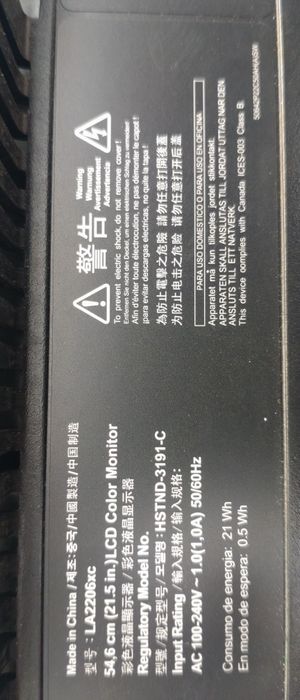 Monitor HP Compaq LA2206xc, Dell, Lenovo de 21.5 inch