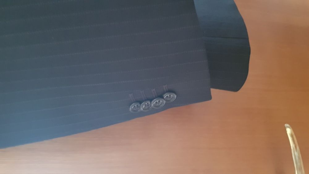 Мъжки черен костюм, SAGE Plaza, сако и панталон, р-р 48 ( М/L )