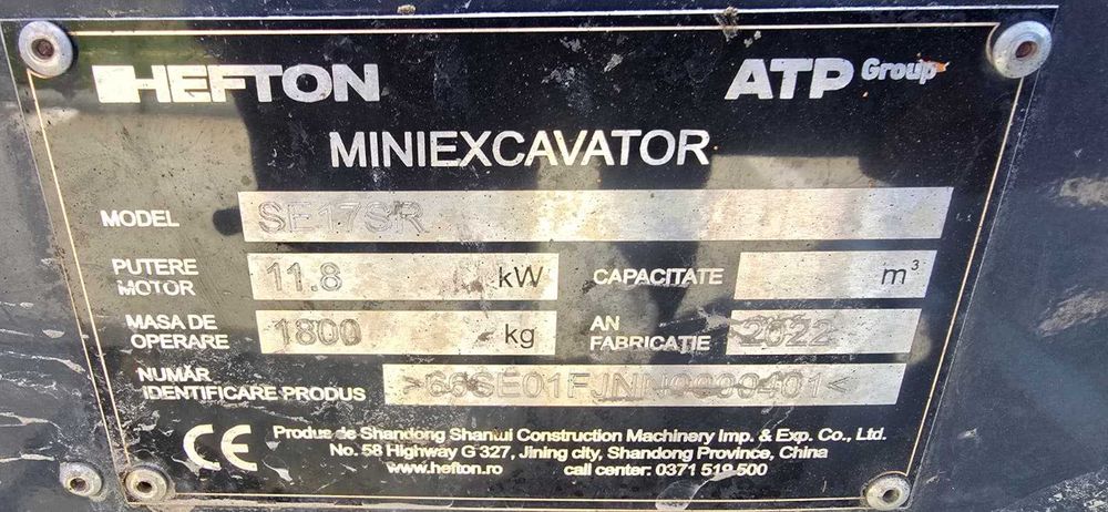 De vanzare Mini Excavator Hefton