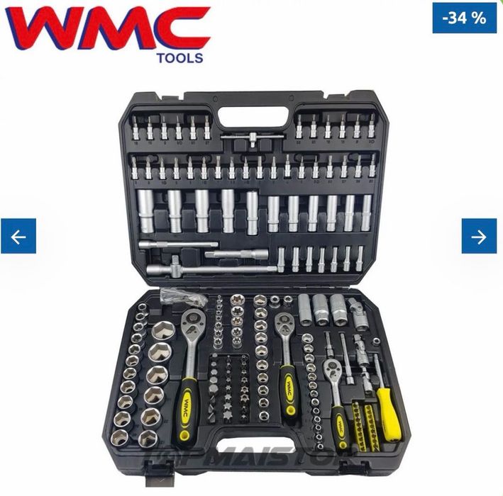 КУФАР С ИНСТРУМЕНТИ 172Ч WMC Гедоре с 3 бр тресчотка