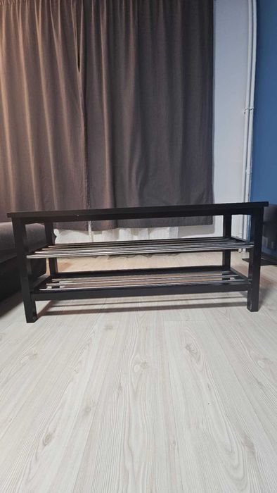 Bancă depozitare pantofi IKEA TJUSIG, negru, 108x34x50 cm