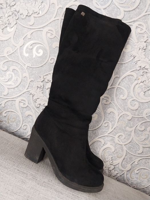 Сапоги замшевые зимние